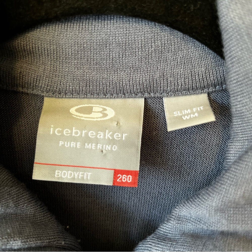 Icebreaker Bodyfit 260 Blue M 100% Merino wool Baselayer top 1/4 zip Womens - Picture 8 of 8